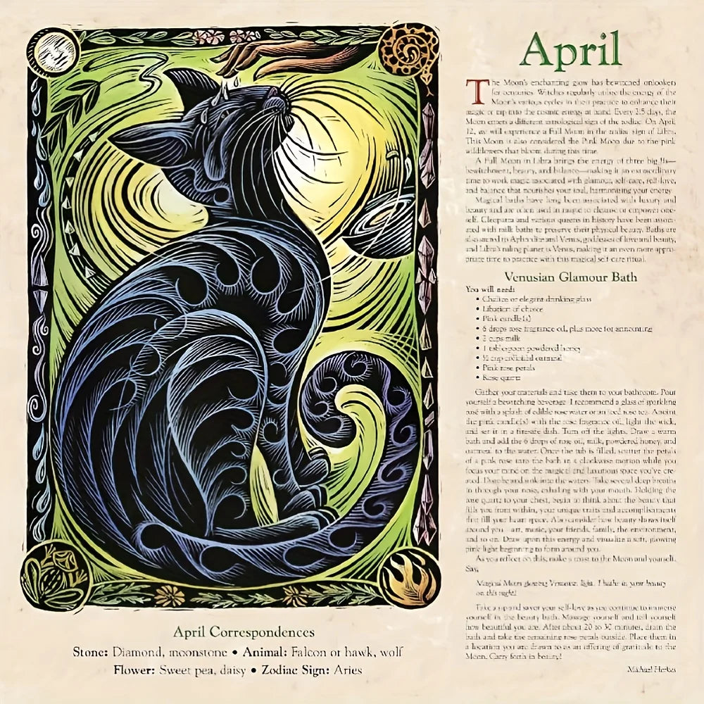 Witch's 2026 Calendar - Gothic Witchy Planner with Moon Phases, Wiccan Holidays, Magical Rituals