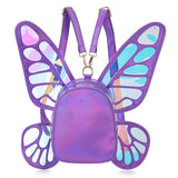 Mini Backpack Butterfly Wings Daypack Holographic Leather