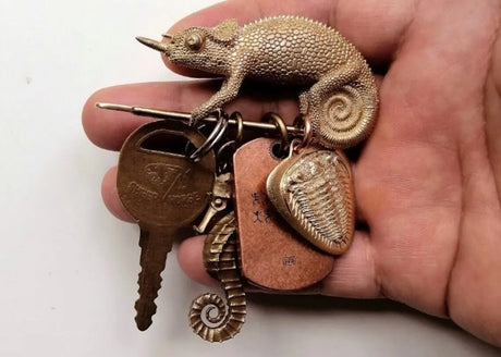 Brass Jackson's Chameleon Keychain