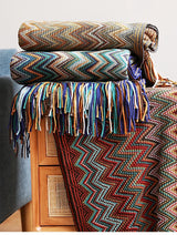 Boho Zig Zag Mexico Baja Blankets