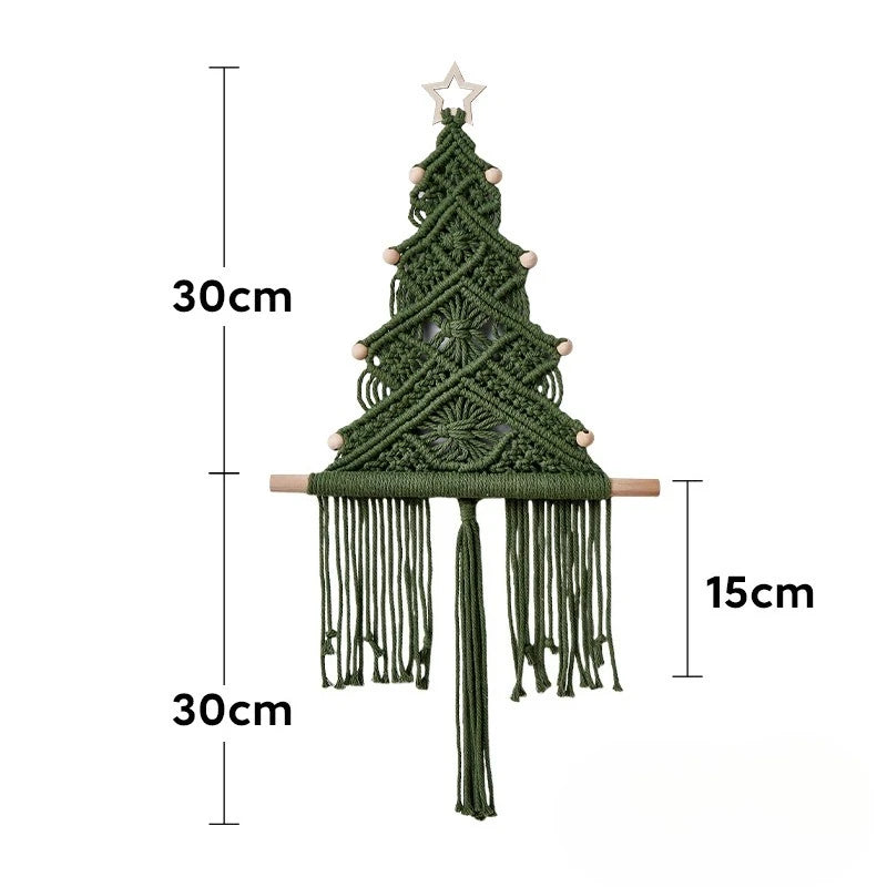 Christmas Tree Handmade Macrame Tapestry Wall Decoration