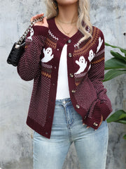 Halloween Ghosts Pumpkin Spice Cardigan