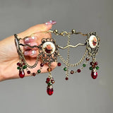 Victorian Ruby Drops Choker Necklace