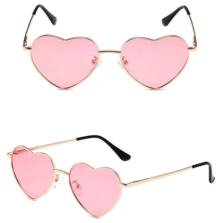 Metal Rim Heart Shaped Sunglasses UV400