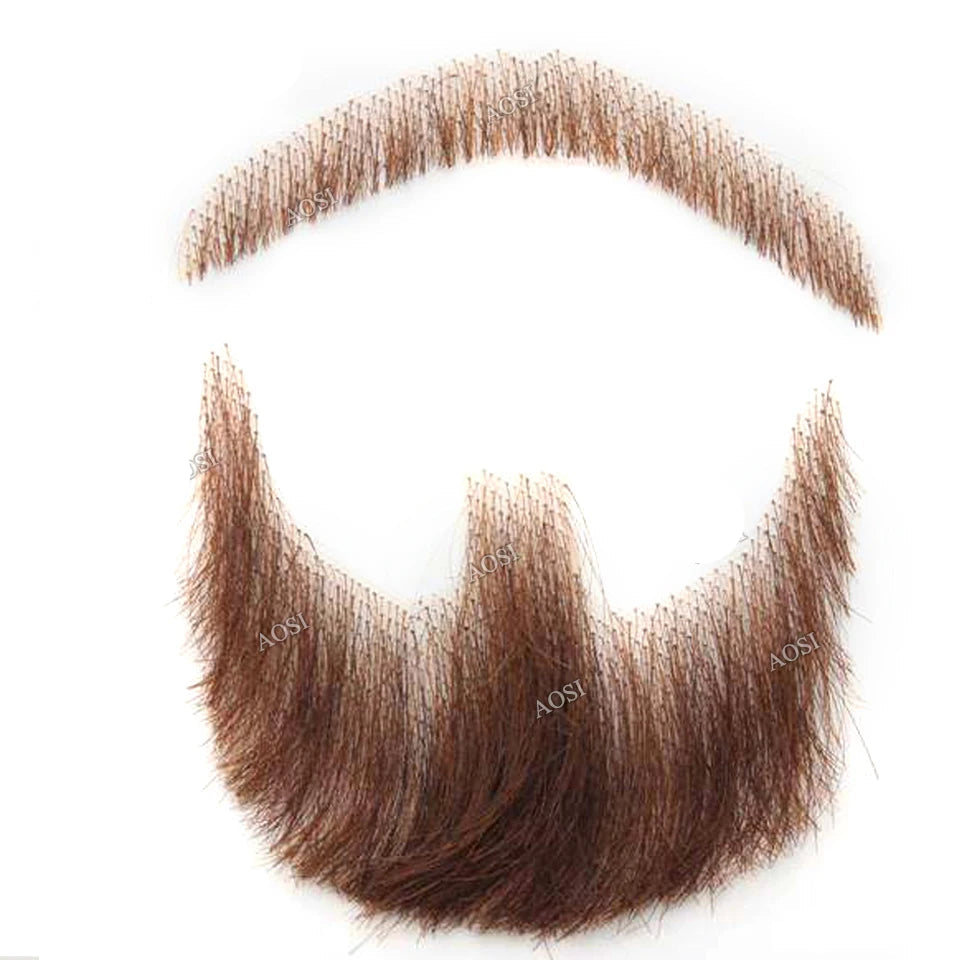 Invisible Fake Mustache Beard Trimmable Theatrical Facial Hair for Men