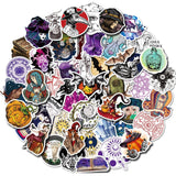50PCS Magic Witch Halloween Stickers Decals