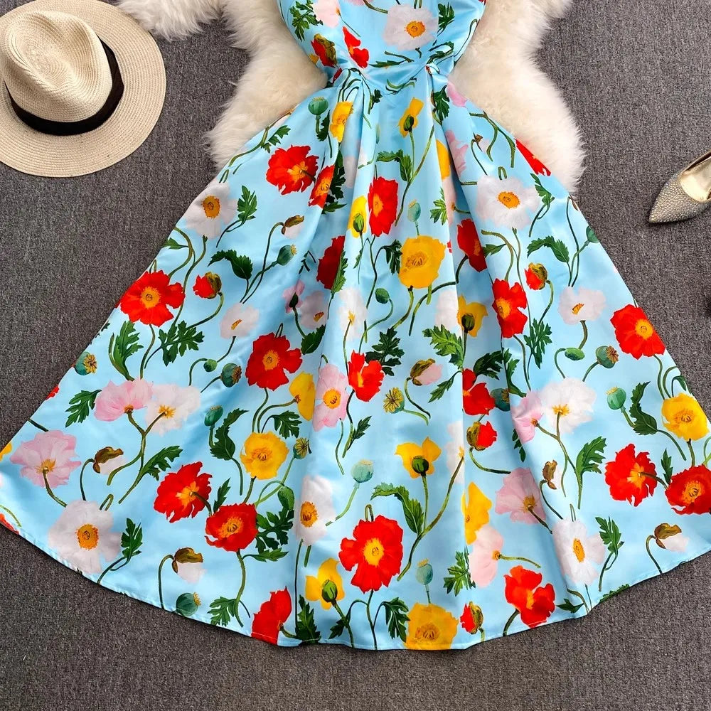 Spring Races Floral Tank Dress with Pockets