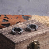 Loop Stainless Steel Huggie Hoop Earrings for Men with Wooden Box