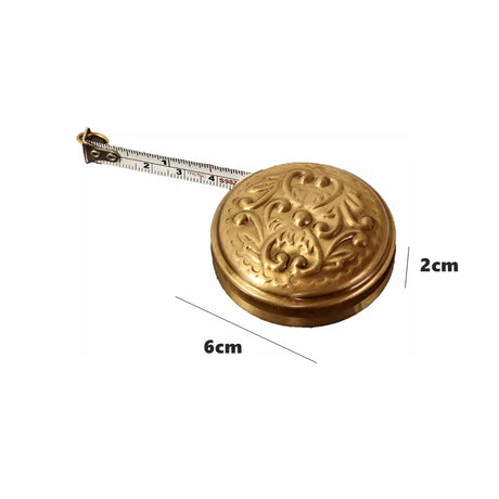 ‌200cm Vintage Brass Embossed Retractable Tape Measure Craft Home Decor