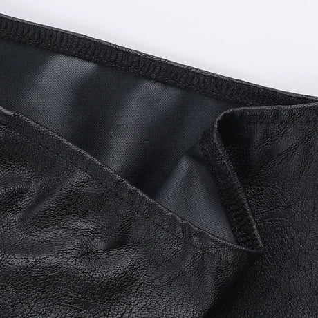 Women's Punk Crop Jacket PU Leather Cosplay Jacket Rivet Strap Gothic Streetwear Top
