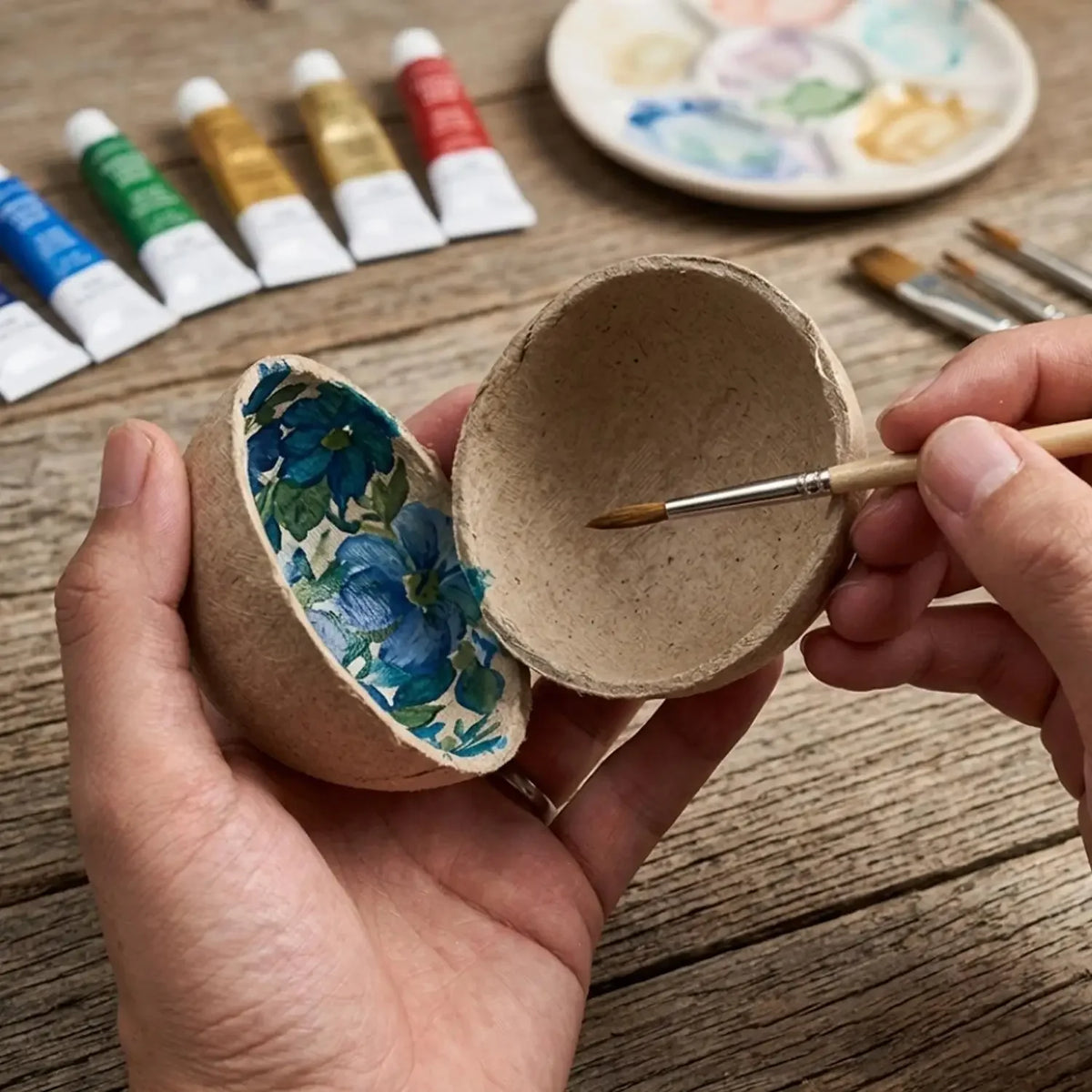 DIY Paintable Papier-mâché Balls Xmas Tree Hanging Ornaments Blank Fillable Paper Sphere