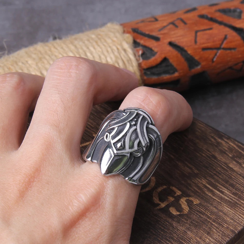Viking Mens 316L Stainless Steel Raven Ring Norse Viking Scandinavian Crow Nordic Amulet Jewellery Gifts