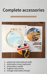 DIY Mushroom Embroidery Kit with Hoop Beginner Needlework Set