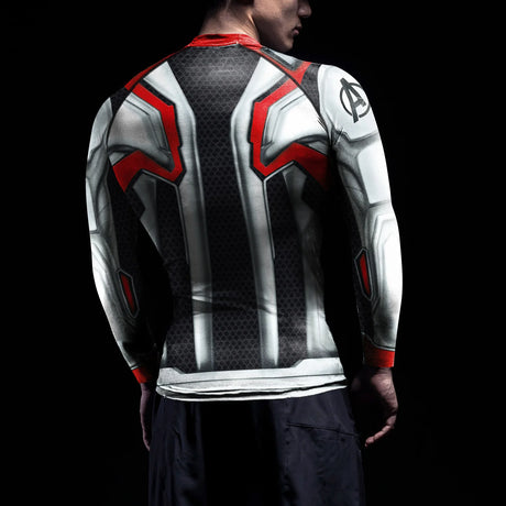 Superheroes Rashie Compression Shirts Mens Running Workout Long Sleeve Fitness Top Sportswear Shirts