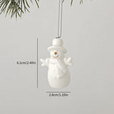 White Ceramic Christmas Tree Ornaments Snowman Reindeer Xmas Hanging Decor