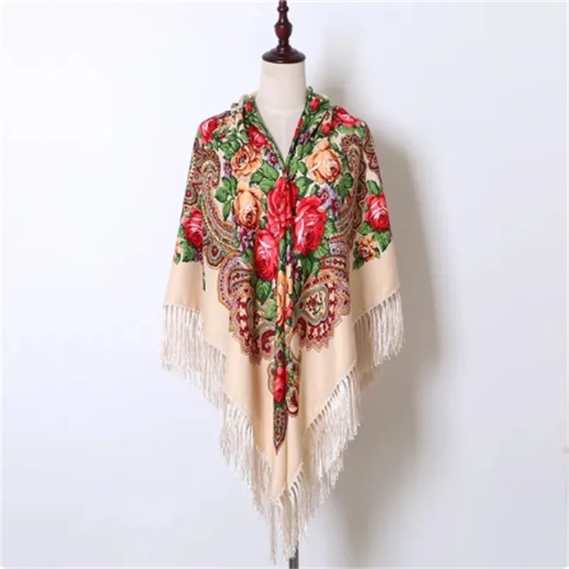Babushka Shawl Large Fringed Scarves 160*160cm