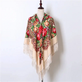 Babushka Shawl Large Fringed Scarves 160*160cm
