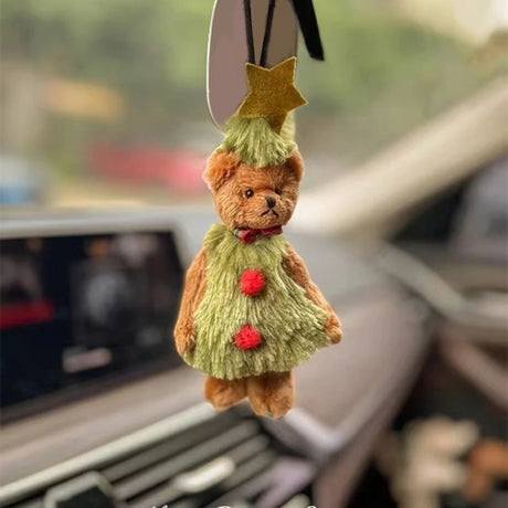 Christmas Plush Bear Toy Keychain