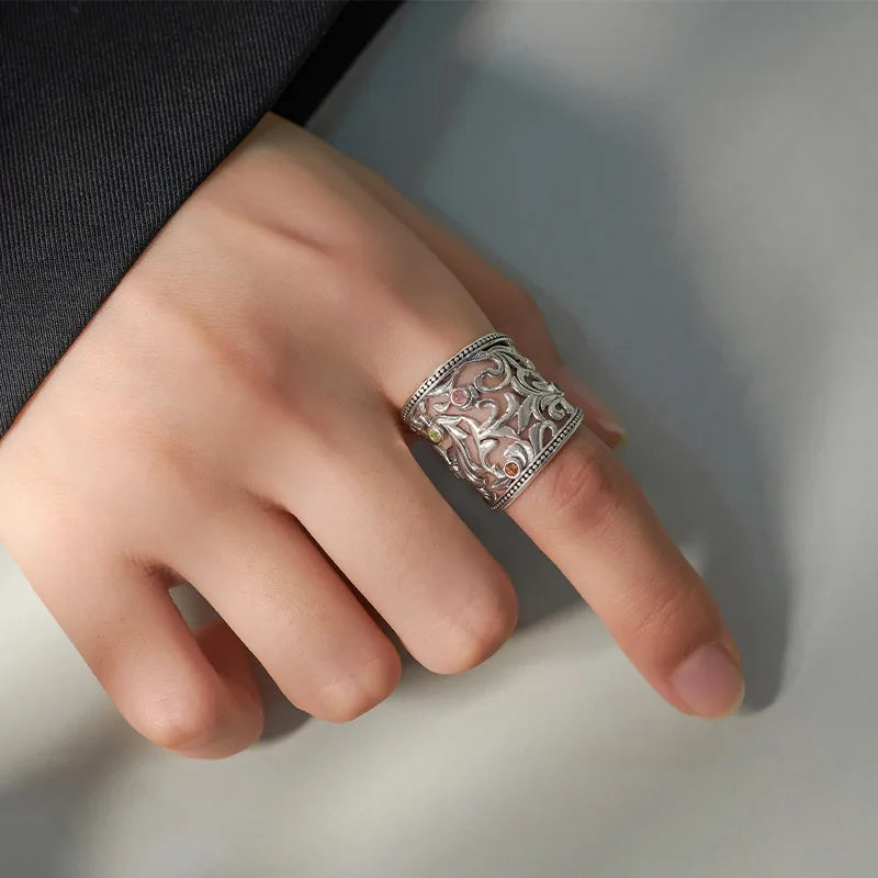 Eternal Garden S925 Sterling Silver Ring Tourmaline