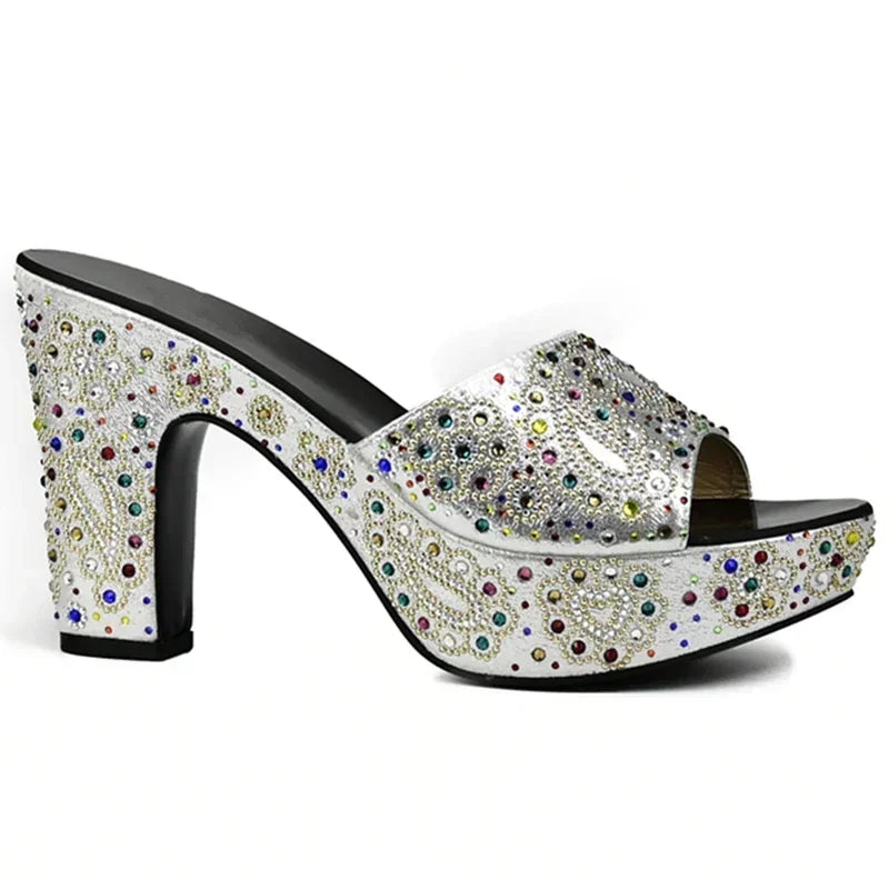 Paisley Summer Open Toe Platform High Heel Slides Shoes Comfortable Wedge Sandals