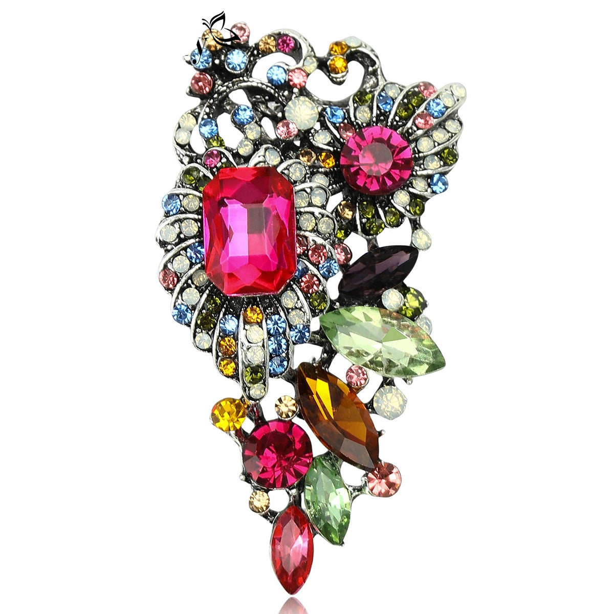 Rhinestones Flower Brooches
