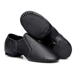 Genuine Leather Jazz Dance Shoes Brown Black Anti-Slip Latin Dance Practice Sneakers