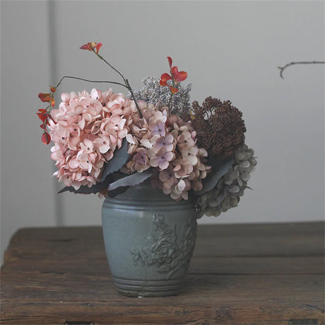 One Bundle Autumn Silk Hydrangea Home Decorative Bridal Bouquet Artificial Flowers