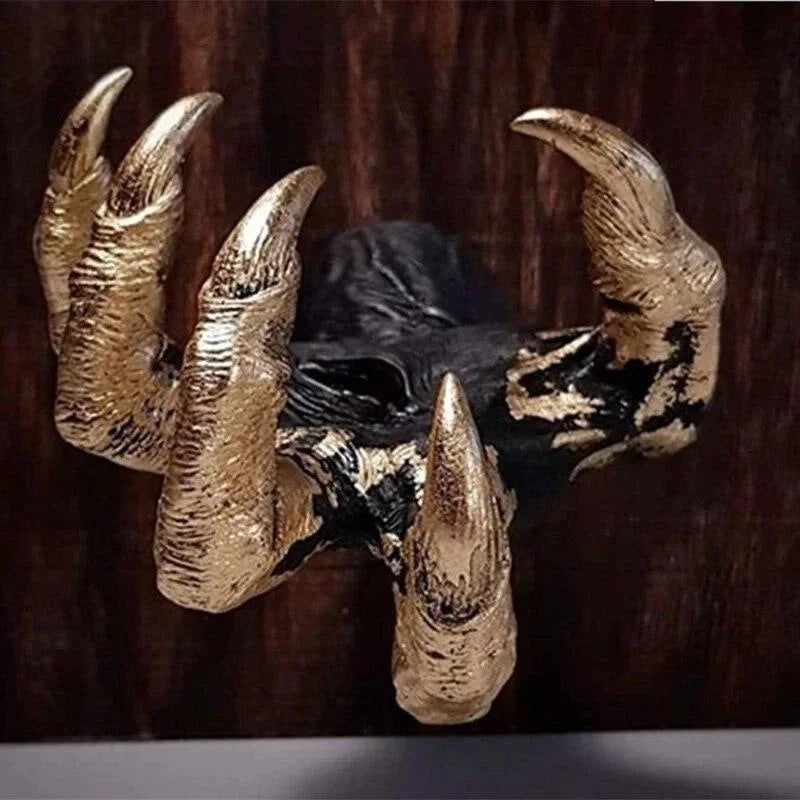 Golden Witch Hand Wall Hanging Statue Resin Art Sculpture Halloween Decoration