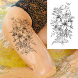 Large Peony Temporary Tattoos