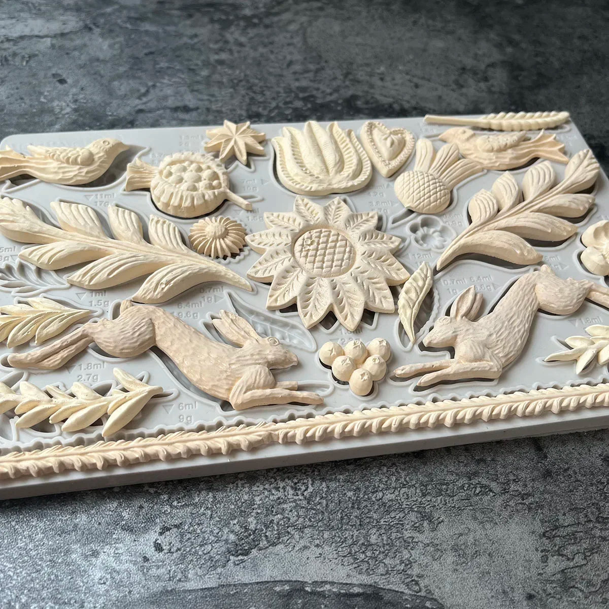 Woodland Flowers and Friends Silicone Mould
