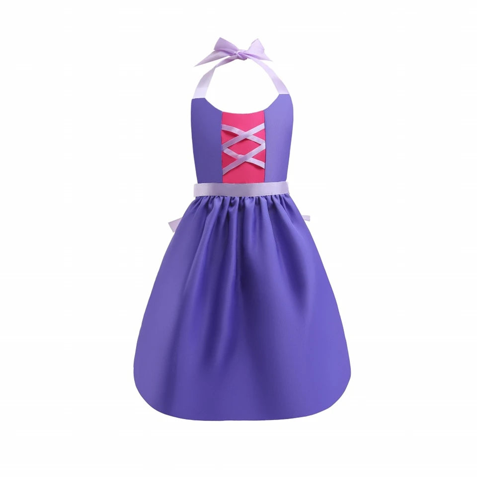Mother Daughter Matching Clothing Apron Dresses Women Girls Halloween Cosplay Children Princess Coveralls