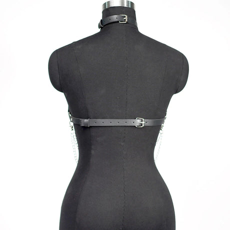 Rib Cage Harness Chest Body Harness Gothic Punk Faux Leather & Chains