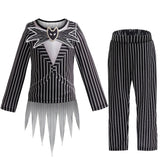 Children's Halloween Cosplay Nightmare Before Christmas Costumes Kids Girls Sally Dress Boys Skeleton Jack Clothing Set