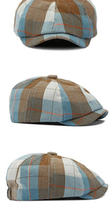 Plaid Newspaper Boy Beret Caps