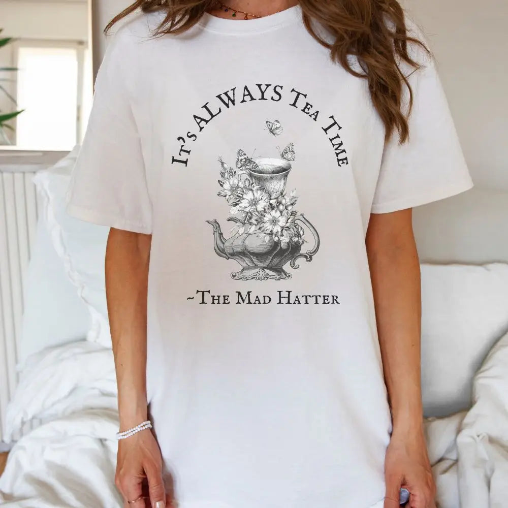 Alice in Wonderland Mad Hatter T-Shirt Book Lover Tees