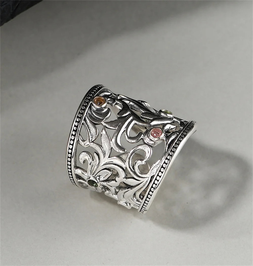 Eternal Garden S925 Sterling Silver Ring Tourmaline