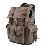 Indiana's Vintage Leather Canvas Backpack