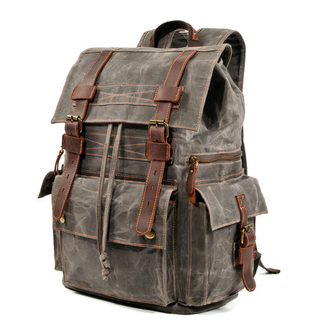 Indiana's Vintage Leather Canvas Backpack
