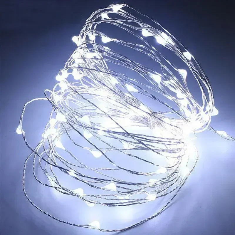 1m-30m Copper Wire LED String Light 8 Colours Fairy Lights Battery Powered