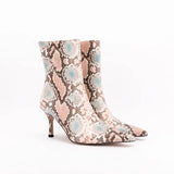 Sssseriously Ssssasssy Sssshort Boots Black Red Snake Ankle Boots