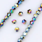 3/4/6mm Rainbow Austria Bicone Crystal Beads AB Colour Faceted Glass Beads for DIY Jewellery Making