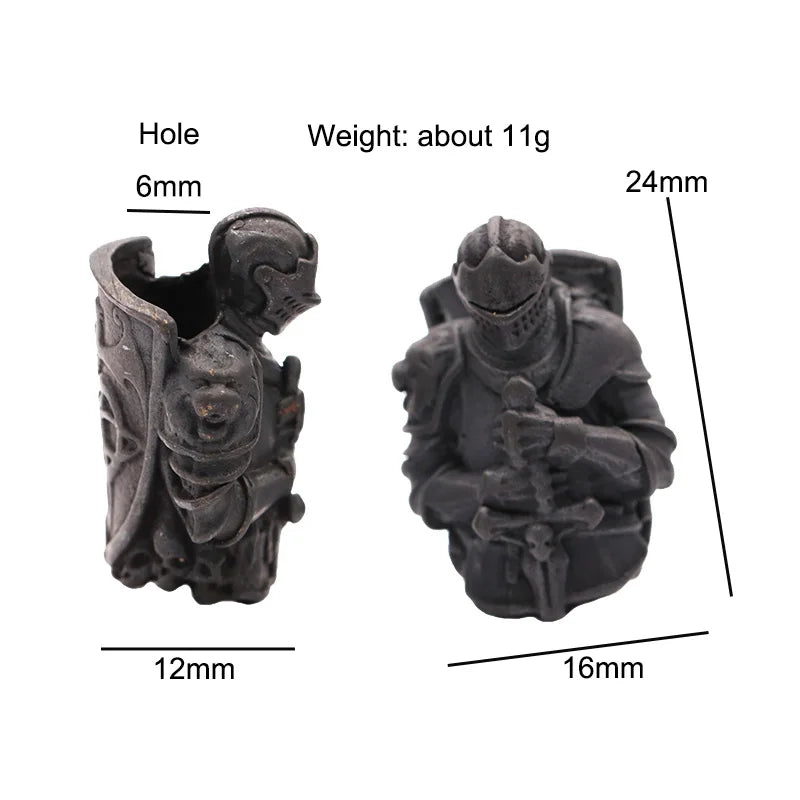 Vicissitudes Templar Knight Brass Crusader Armor Paracord Beads Lanyard Dreadlock Beard Bead