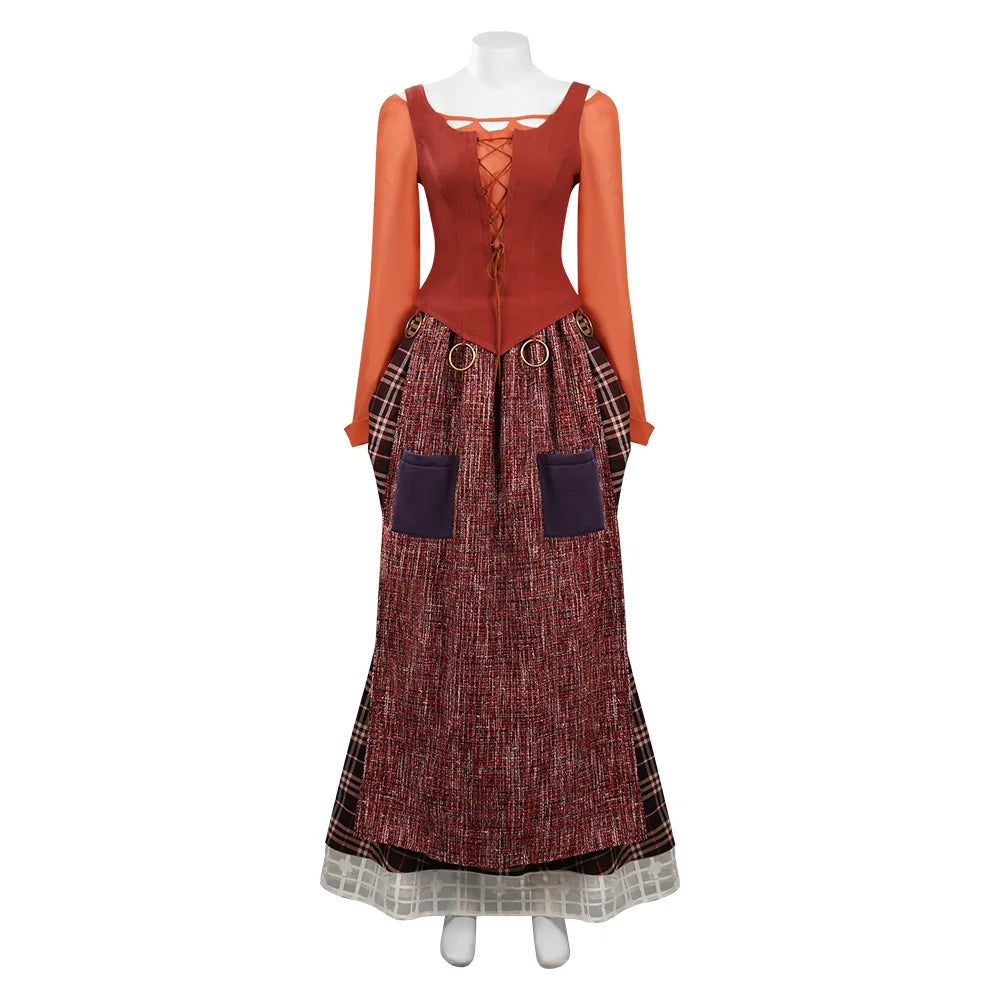 Hocus Pocus Movie Sanderson Sisters Witch Costumes Cosplay Outfits Halloween