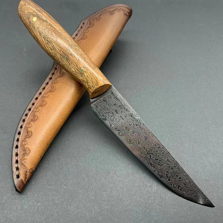 5 Inch Utility Knife With Cover 67 Layer Damascus Steel Blade Wood Handle Sharp Chef Paring Kitchen Knives Cooking Tools