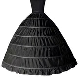6 Hoop Crinoline Long Wedding Petticoat Ball Gown Dress Black White Red Underskirt Skirt