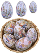 3 or 6 Large Medium Small Easter Eggs Bunny Pattern Metal Egg Shaped Candy Gift Box Easter Decoration
