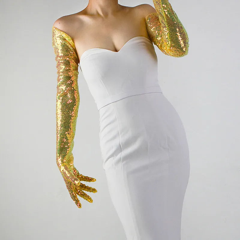 Glitter Gloves 70cm Long Gloves 26 Colours