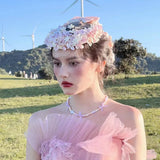 Sweet Bloss Vintage Handmade Pink Church Hat Fascinator