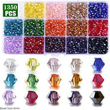 3 4 6mm Bicone Crystal Beads Box Multi-faceted Set 15 Grid Loose Spacer Kit for Jewellery Making DIY