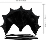 Black Red Velvet Victorian Collar Cape Gothic Vampire Cosplay Medieval Costume